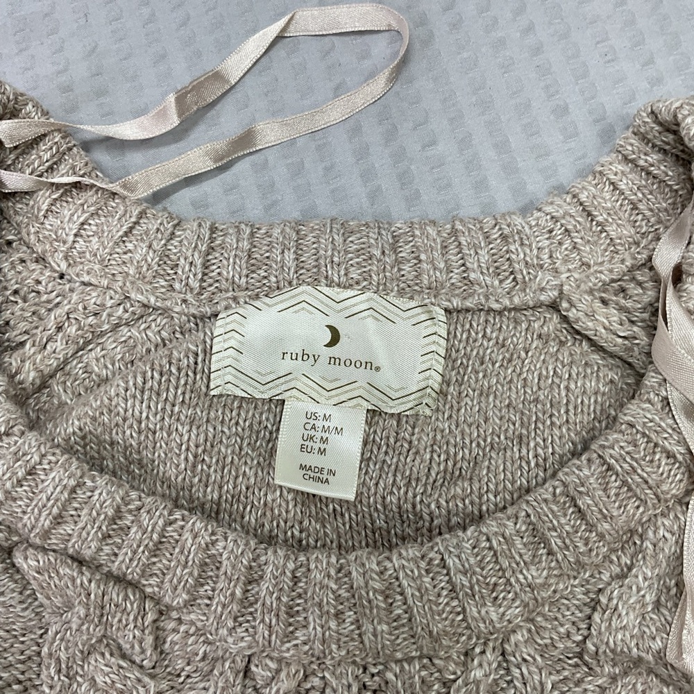 Ruby Moon Beige Cable Knit Midi Dress - Picture 3 of 5